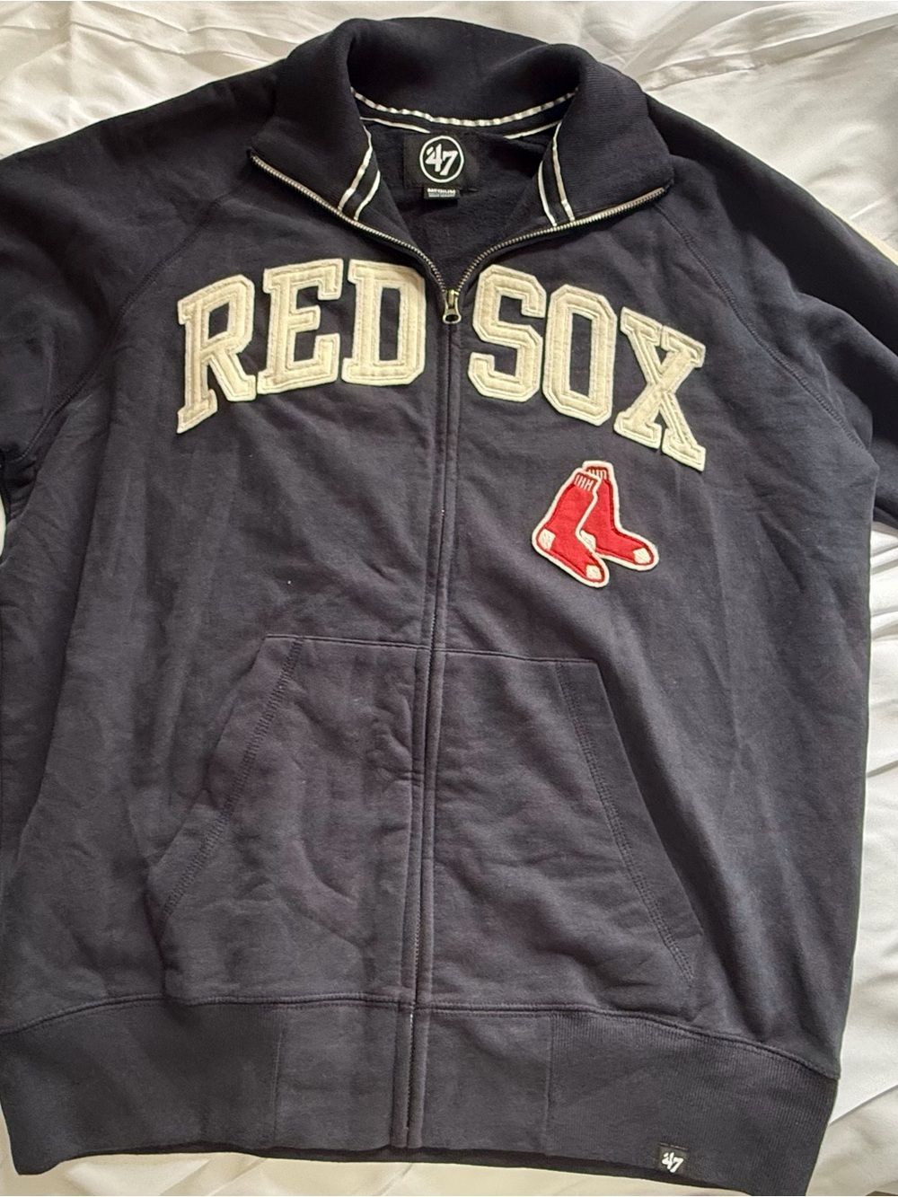 47 Brand Boston Red Sox Navy Zip-Up Shirt Jacket